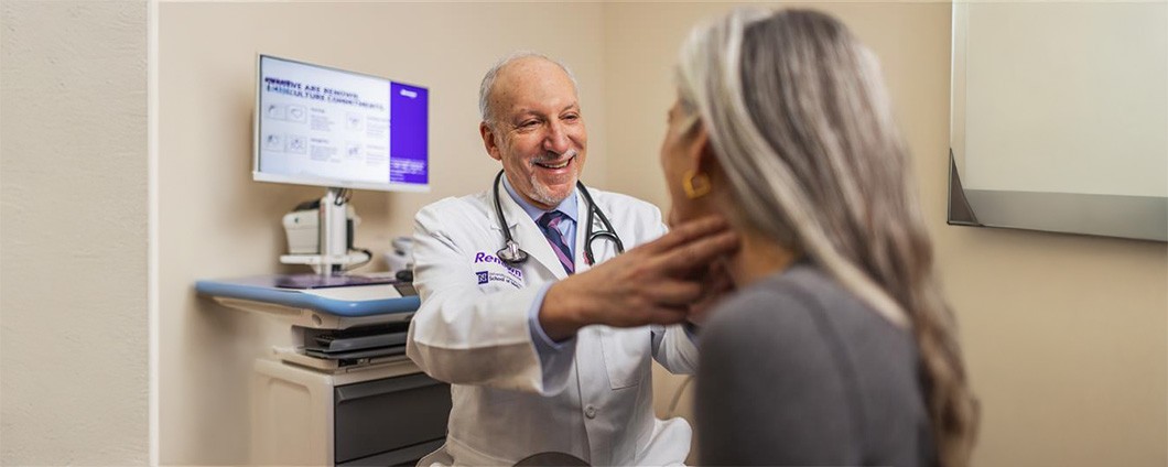 Renown oncologist, Dr. Schwartzberg treating patient