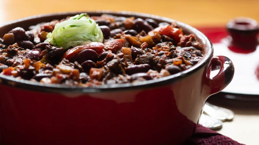 Bowl of Turkey and Veggie Chili
