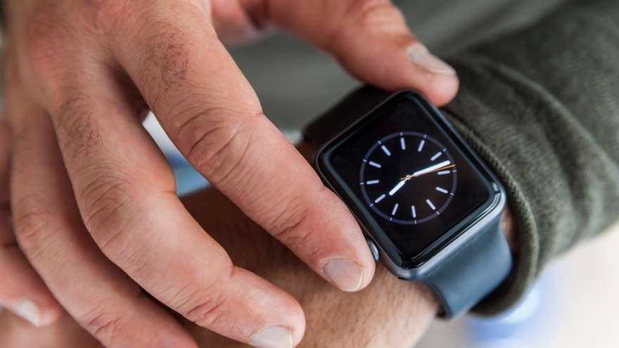 man with smart watch