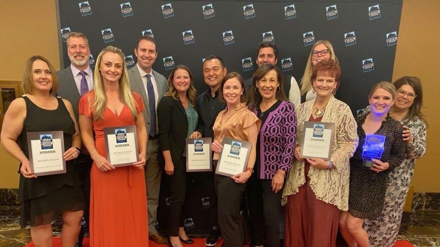 Renown Health leaders and team members celebrating at the official 2024 Community Choice awards