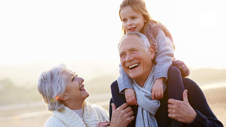 A family smiling 