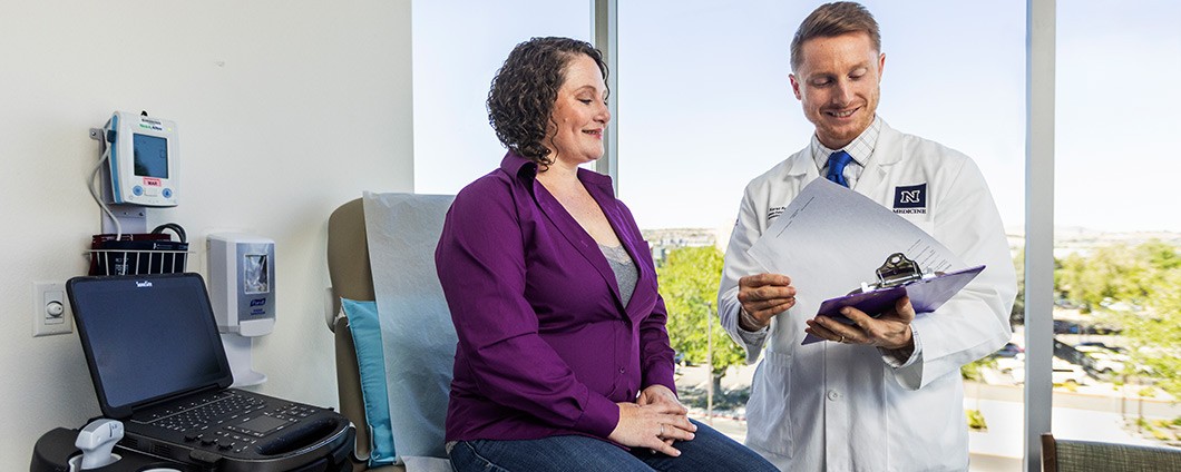 UNR Provider speaking with OBGYN patient at Renown Women's Health