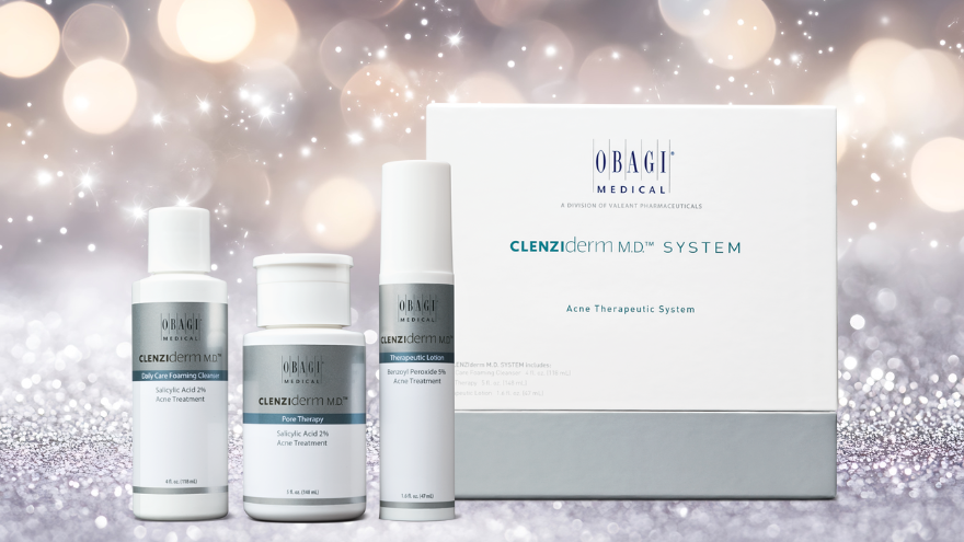 Obagi products on a holiday background