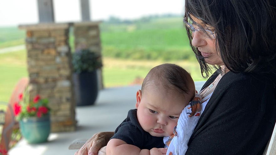 Meinzer family member and baby