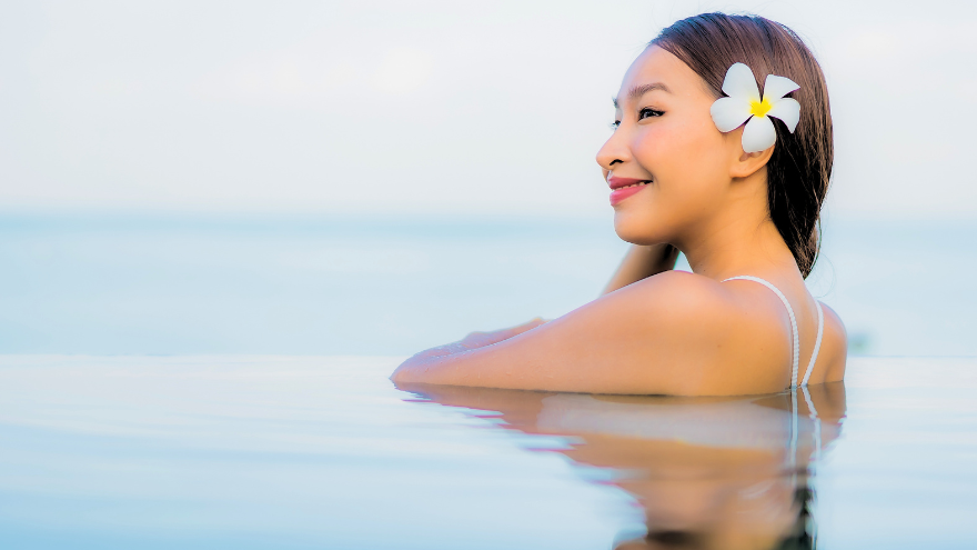 Woman enjoying time in the water