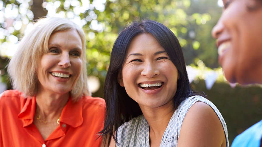 Group of women friends sharing time together