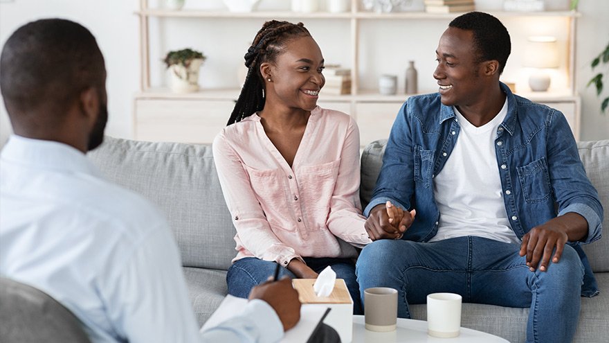 Couple in therapy session