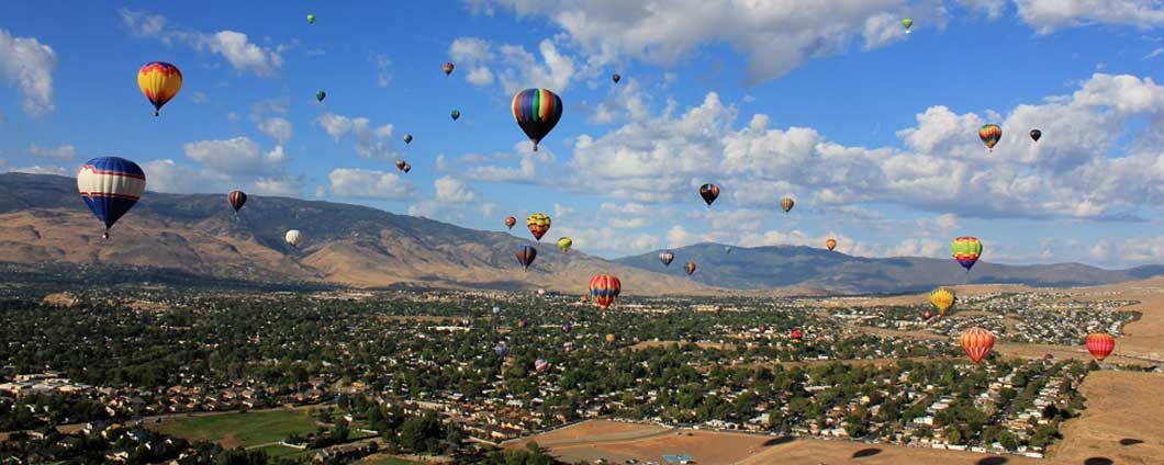 Panoramic view of Renown Hot Air Balloon Races