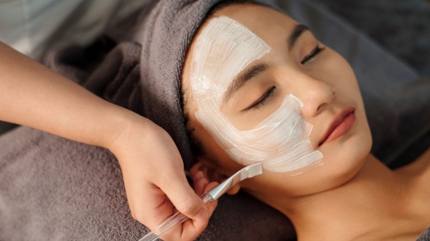 Woman at a facial appointment
