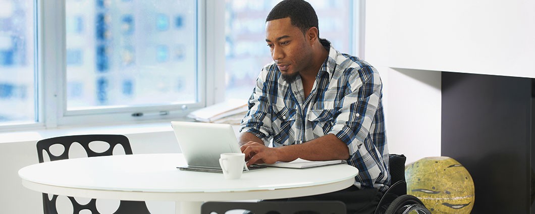 Man sitting at computer