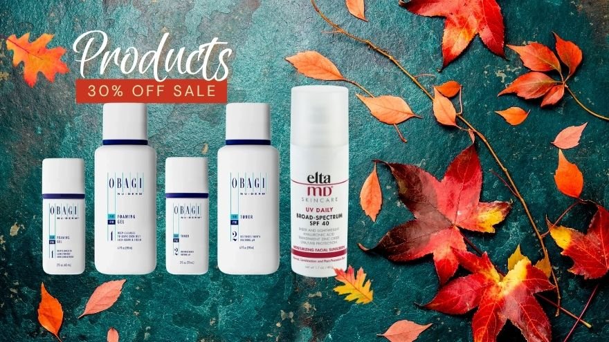 Obagi products in fall setting