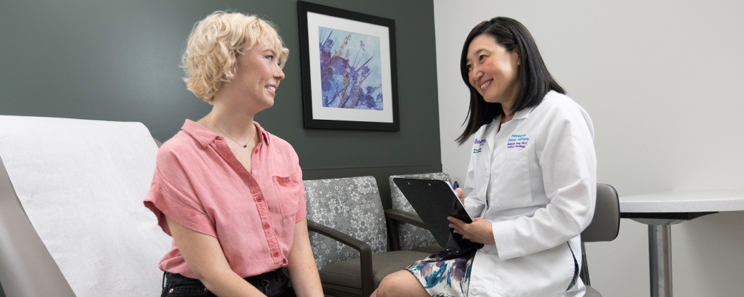 Provider speaking with patient at the Renown Health Conrad Breast Center