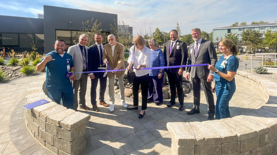 The team at Renown Rehabilitation Hospital cut the ribbon on the new Rehab Therapy Garden.