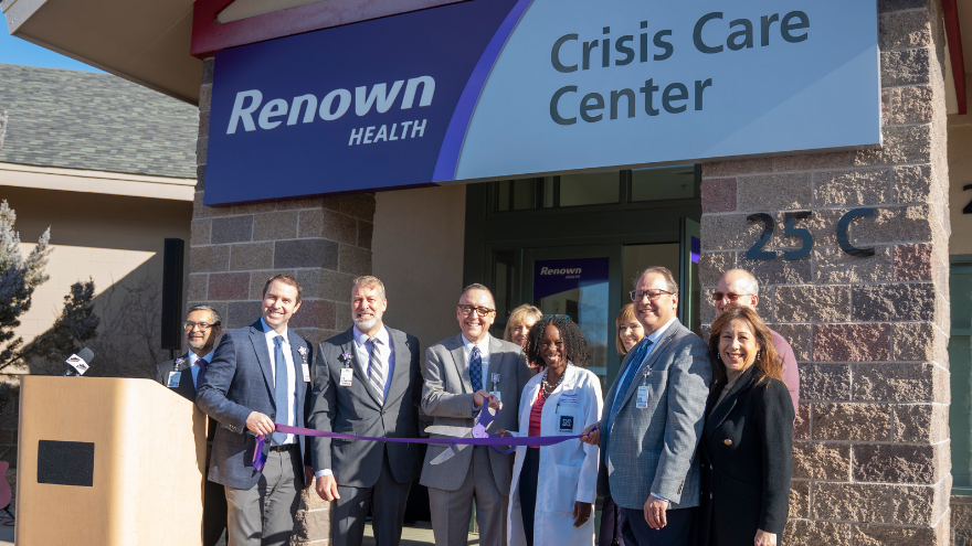 Renown leadership poses at Crisis Care Center ribbon cutting event