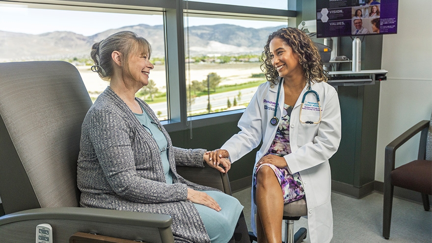 Patient with provider during infusion visit