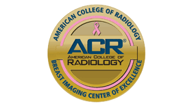the logo for the american college of radiology breast imaging center of excellence