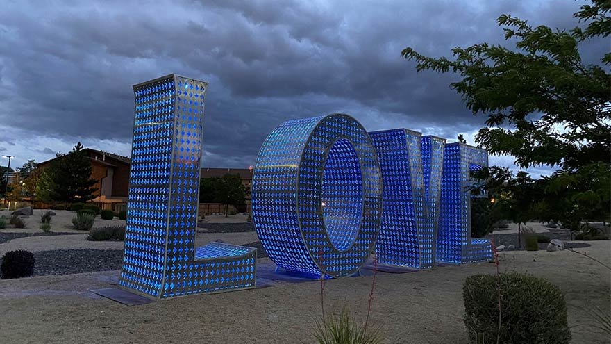 Blue Love Sign