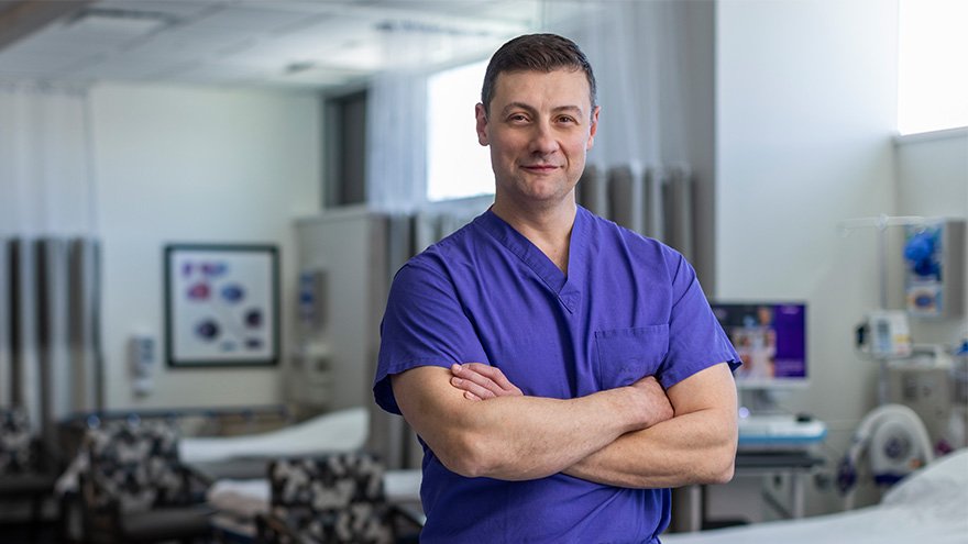 Dr. Ayzengart in an operating room at Renown Health