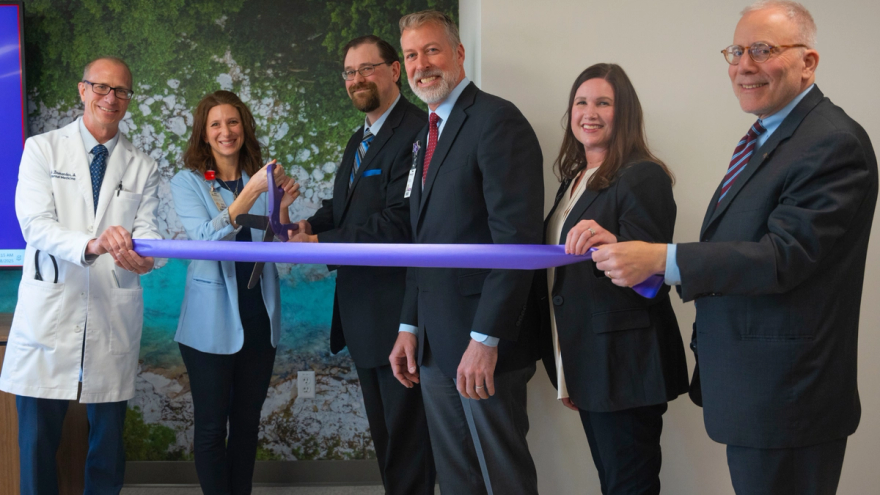 Renown Health leadership cuts the ribbon for a new simulation lab