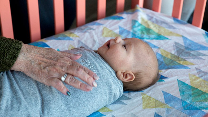 Baby in crib