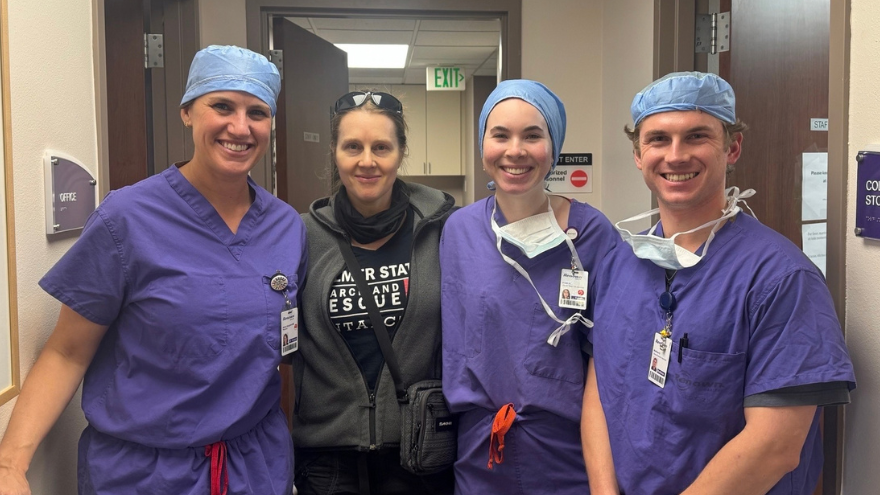 Dr. Alicia Gingrich standing with Renown team members