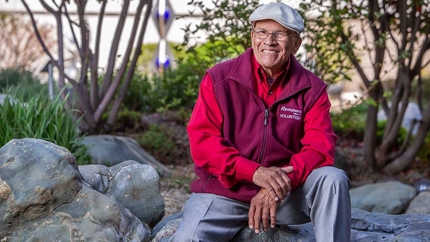 Renown Health volunteer posing in Fianna's Healing Garden