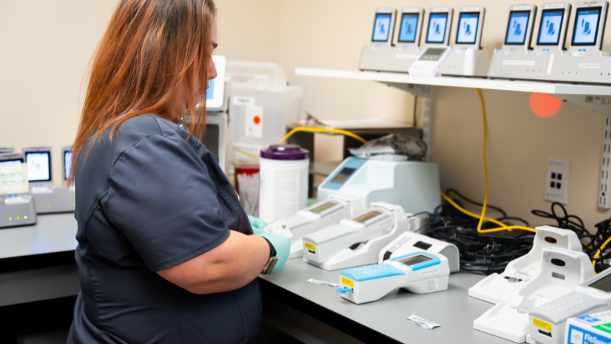 Point-of-Care checks tests and equipment.