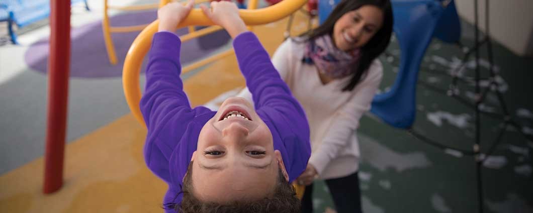 Mom and child on playground