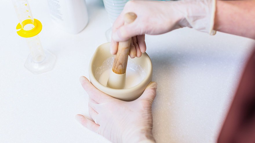 Renown pharmacist compounding medication