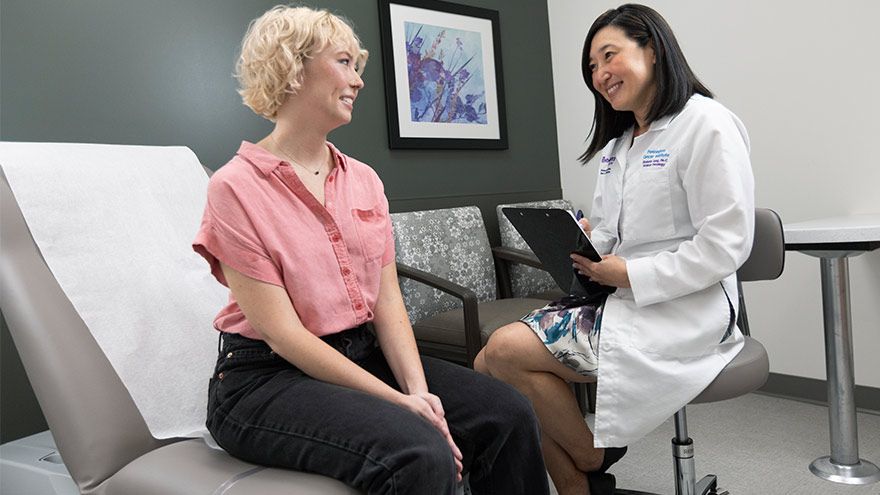Renown Women's Health doctor speaking with patient