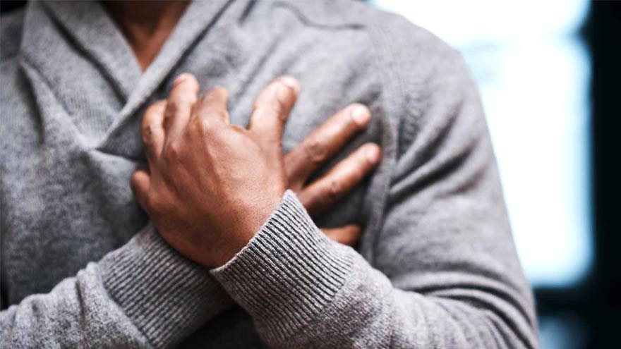A man with chest pain