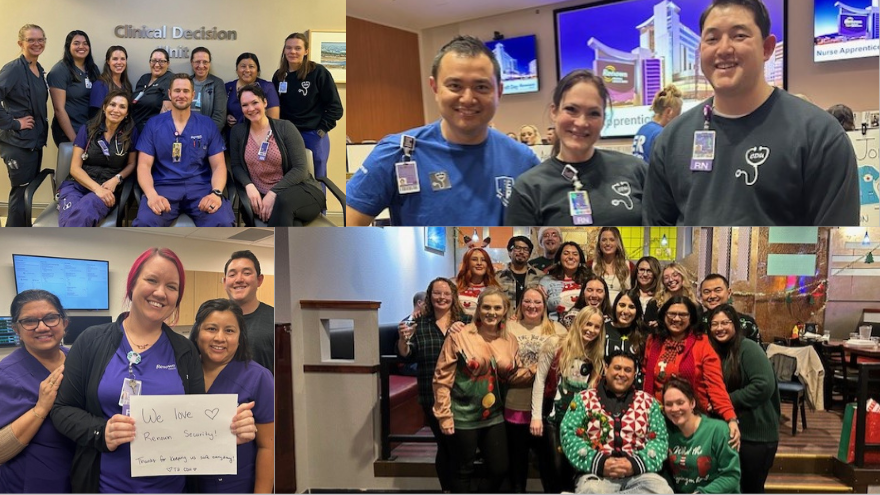 A collage of the Clinical Decision Unit at Renown Health.