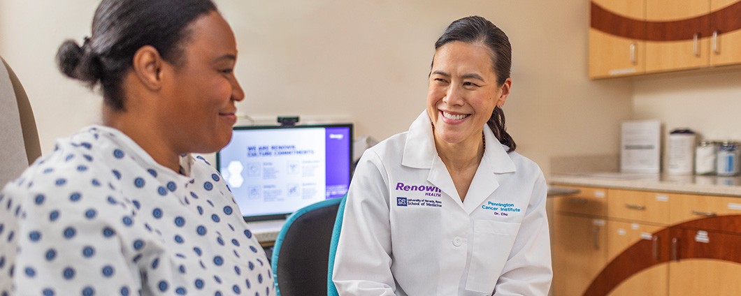 Oncology Provider with patient at the William N. Pennington Cancer Institute