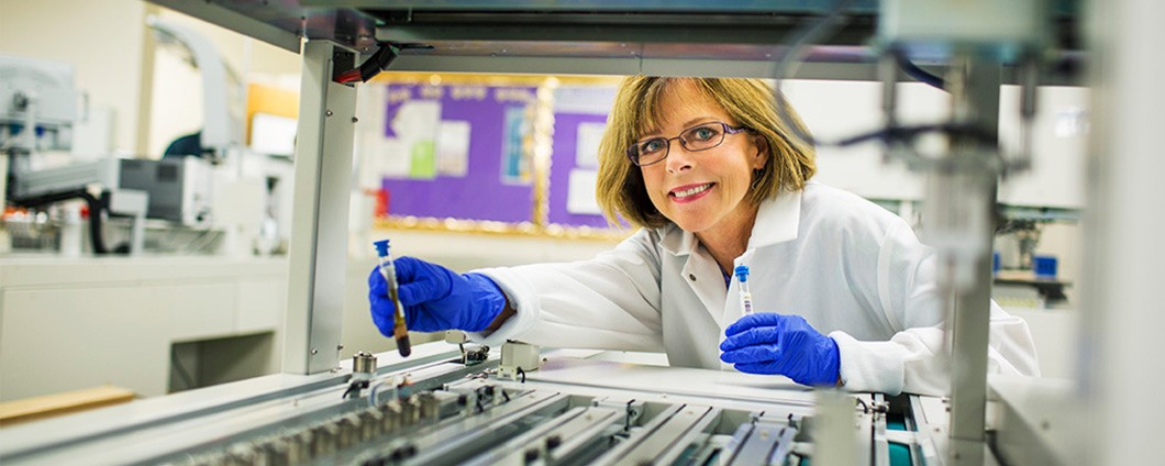 Renown lab technician working with blood samples