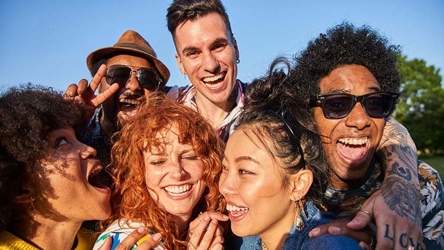 Friends hanging out, having fun