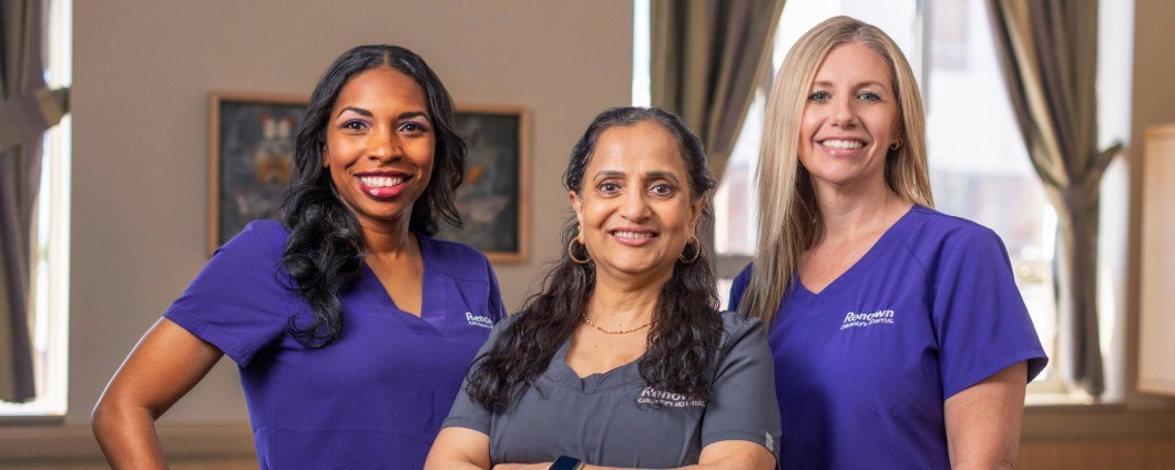 Three women working at Renown
