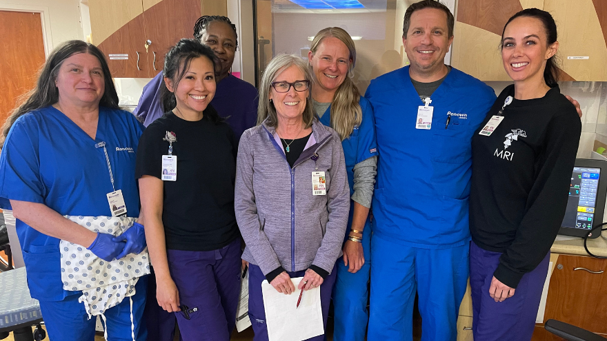 A group of imaging professionals at Renown pose for a group photo.