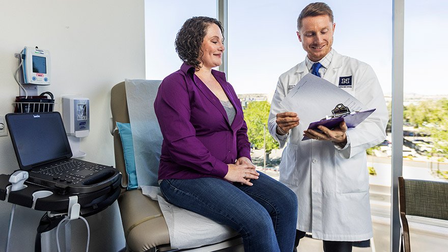 UNR Provider speaking with OBGYN patient at Renown Women's Health