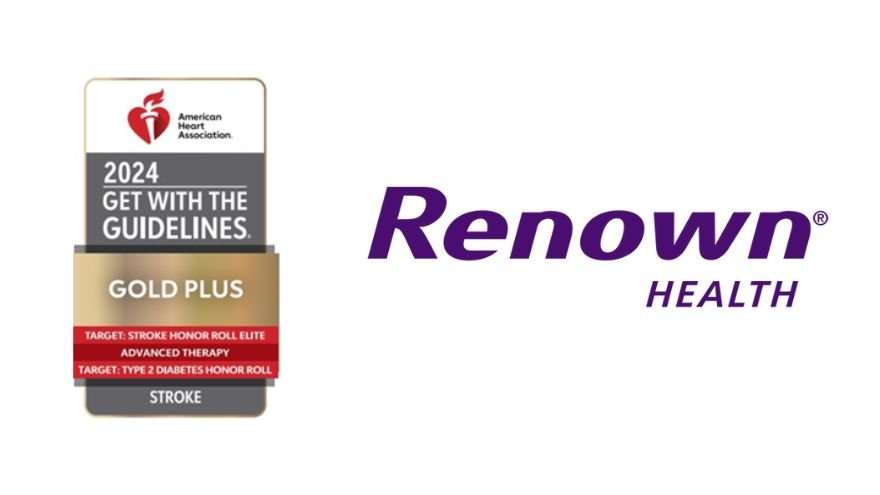 2024 American heart Association Stroke award logo with Renown Health logo