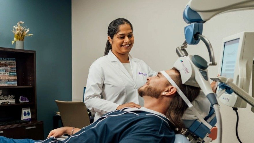 Psychiatrist helping patient