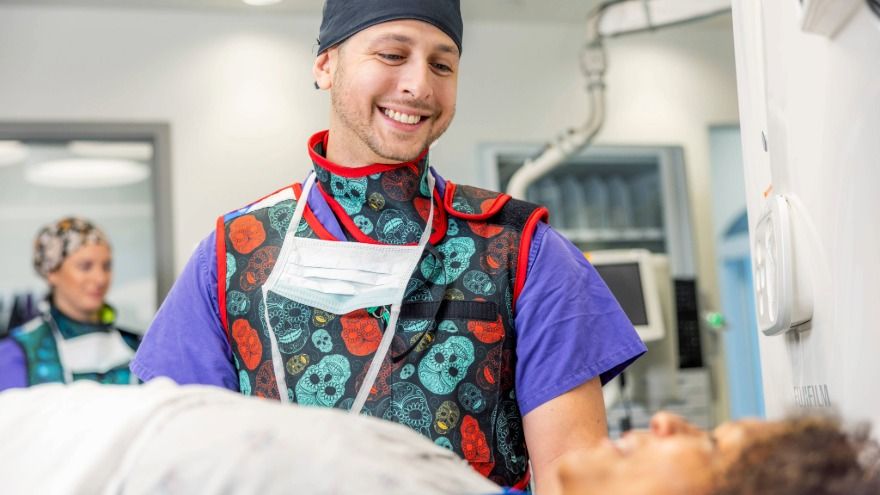 Interventional Radiology Technologist with patient at Renown