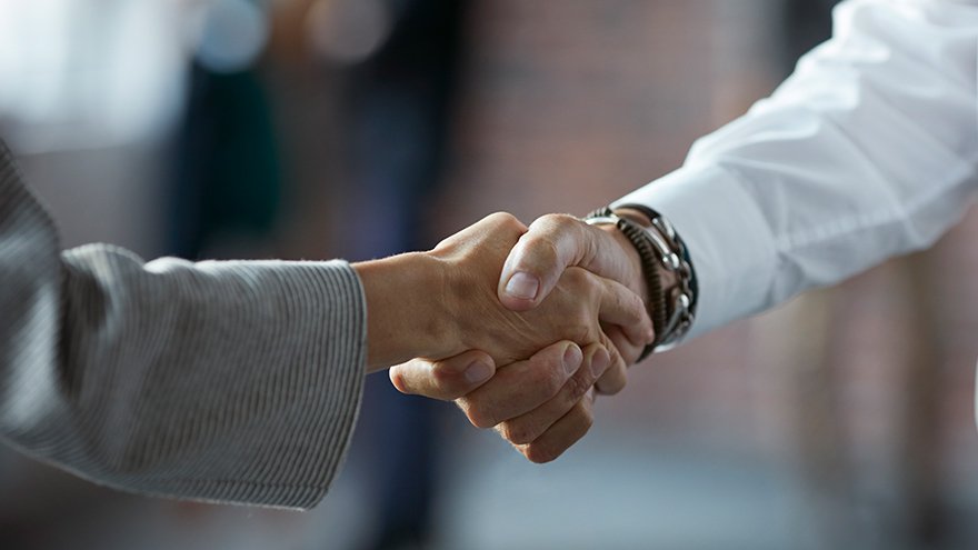 Leaders shaking hands