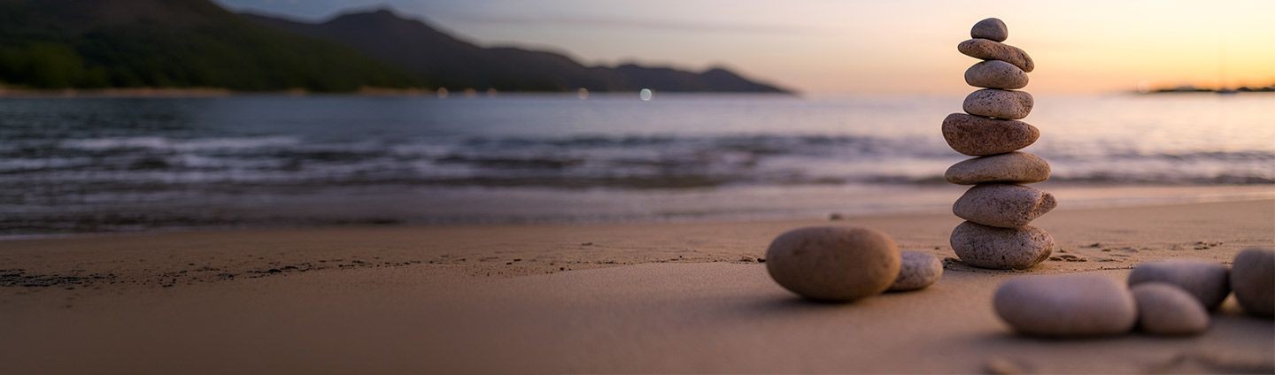 Zen rocks at beach
