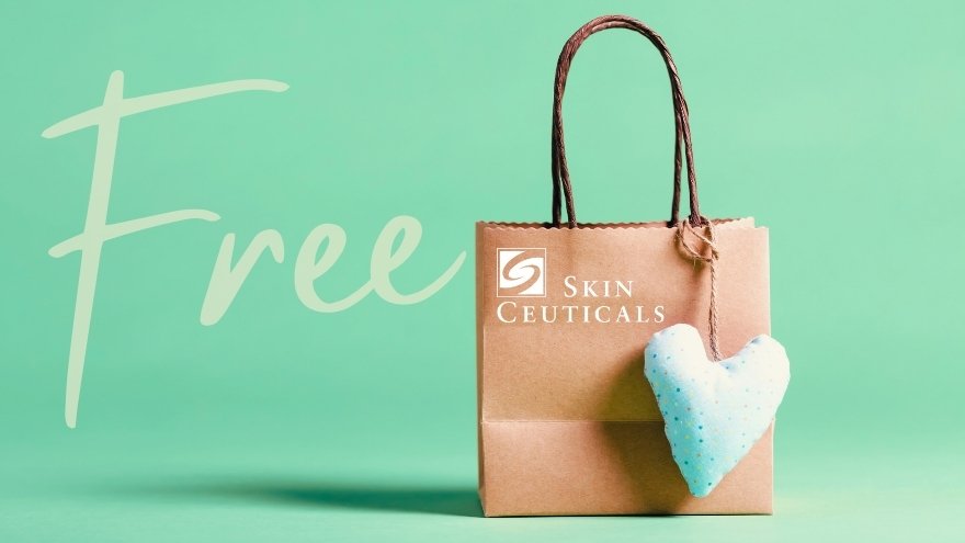 Small gift bag on green background