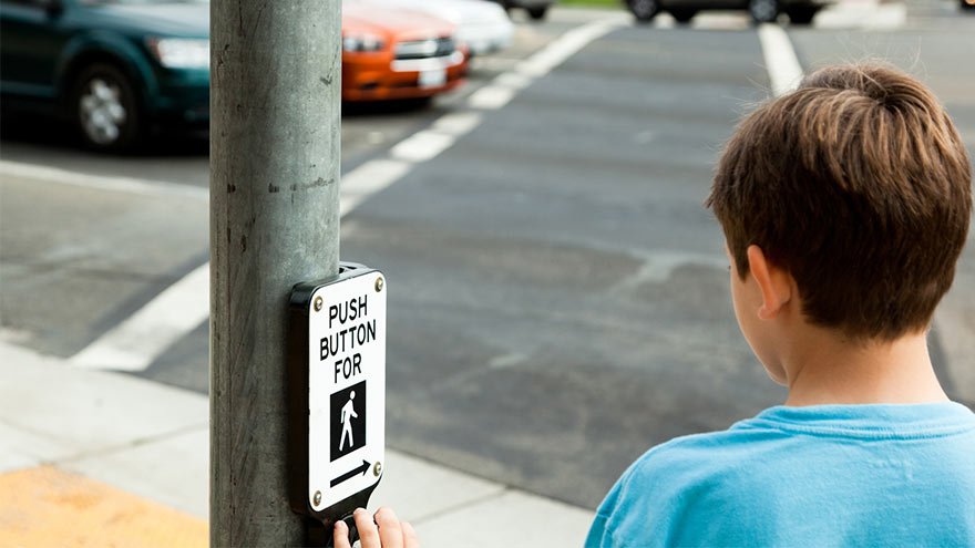 Pedestrian crossing the street