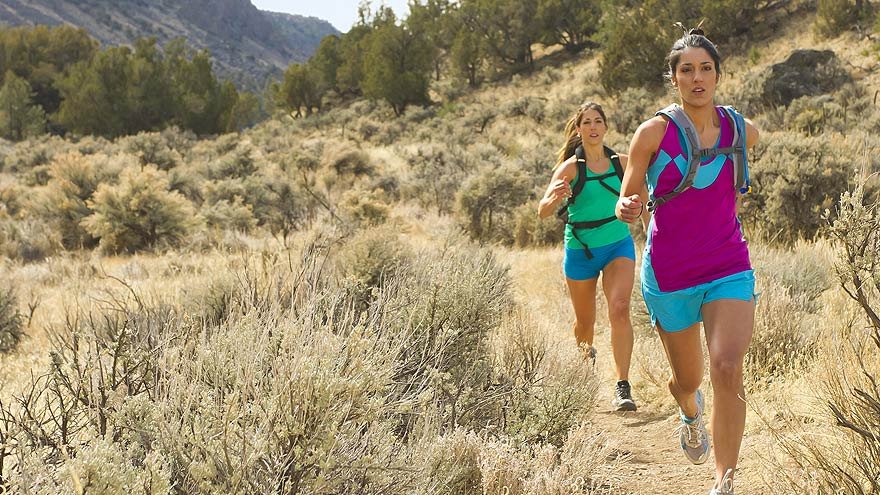 Women running outdoors