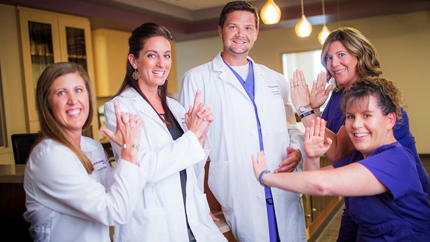 Renown cardiologist team posing for fun group photo
