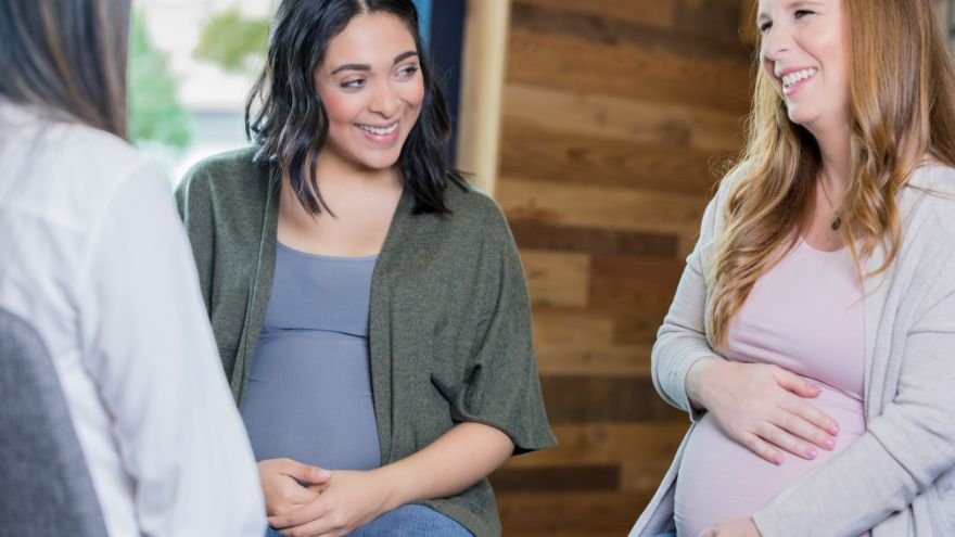 Women attending birthing classes