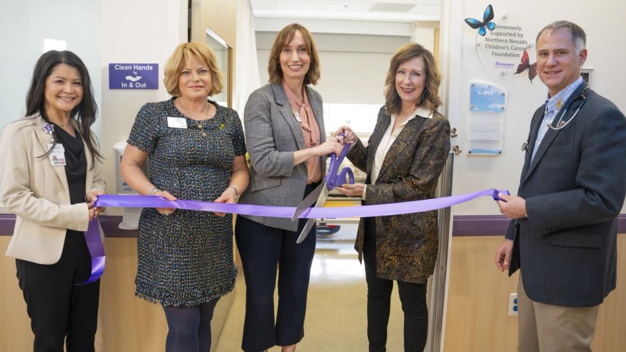 NNCCF and Renown Children's Hospital cut the ribbon to unveil the hospital's expanded Butterfly Room.