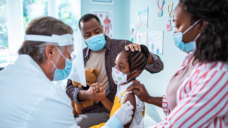 Child getting a vaccine